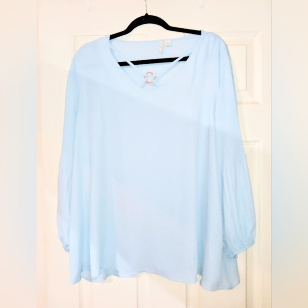Cato Light Blue Blouse Size XL